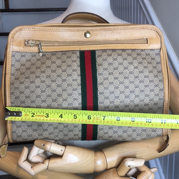 GUCCI Micro GG Sherry Line Top Handle Travel Case Shaving Kit Leather Lining VTG - Picture 14 of 16